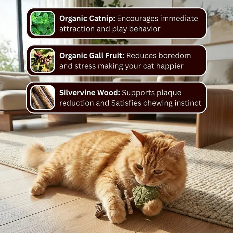 🔥Day Sale 50% OFF🐾-Catnip & Silvervine Chew