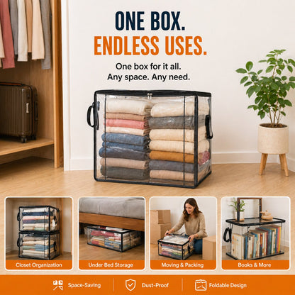📦MAVONIQUECOSH®Large Heavy-Duty Thick Plastic Clear Storage