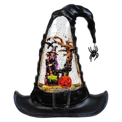 🔥🌲Witches Hat Lighted Water Lantern With Swirling Glitter🎁