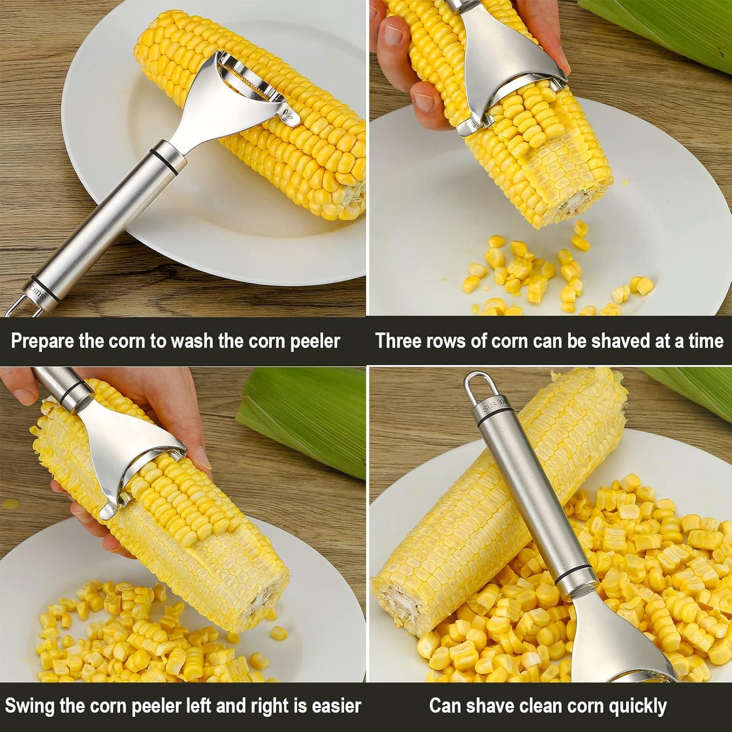 Mavoniquecosh® Stainless Steel Corn Peeler | Quick Corn Stripper for Fresh & Cooked Corn