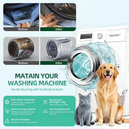 Mavoniquecosh® 🔥Eco-Friendly Washing Machine Cleaner Fights Pet Odors & Hair Build-Up for Fresh Clean Machines(12 Tables/Box)