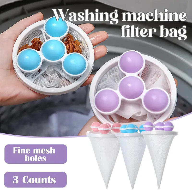 🥳2026 HOT SALE🎁💞50K+ SOLD!🧺🧼 Floating Lint Mesh Bag – Catches hair & lint, reusable, protects washing machine & drain. 🚿✨
