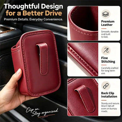 🚗 Universal Leather Car Door Cup Holder & Storage Caddy ☕📱✨