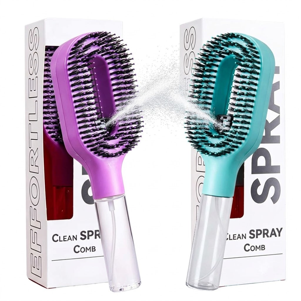 ⭐Anti-Static Hair Brush with Built-in Sprayer