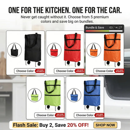 🔥LAST DAY SALE 50% OFF⏰MAVONIQUECOSH®🔥 2-in-1 Convertible Grocery Bag & Rolling Shopping Cart