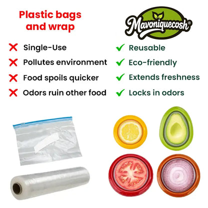 Mavoniquecosh®Ultra-Stretch Pro Pods | Keep Cut Produce Fresh for 7+ Days