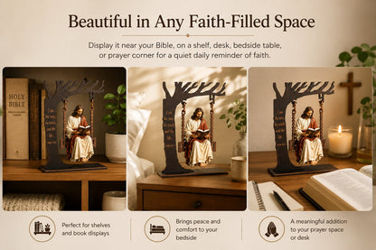 ✝️ Jesus Swing Ornament ✝️– John 14:6 Faith Table Decor | Christian Bible Verse Home Decoration-JG