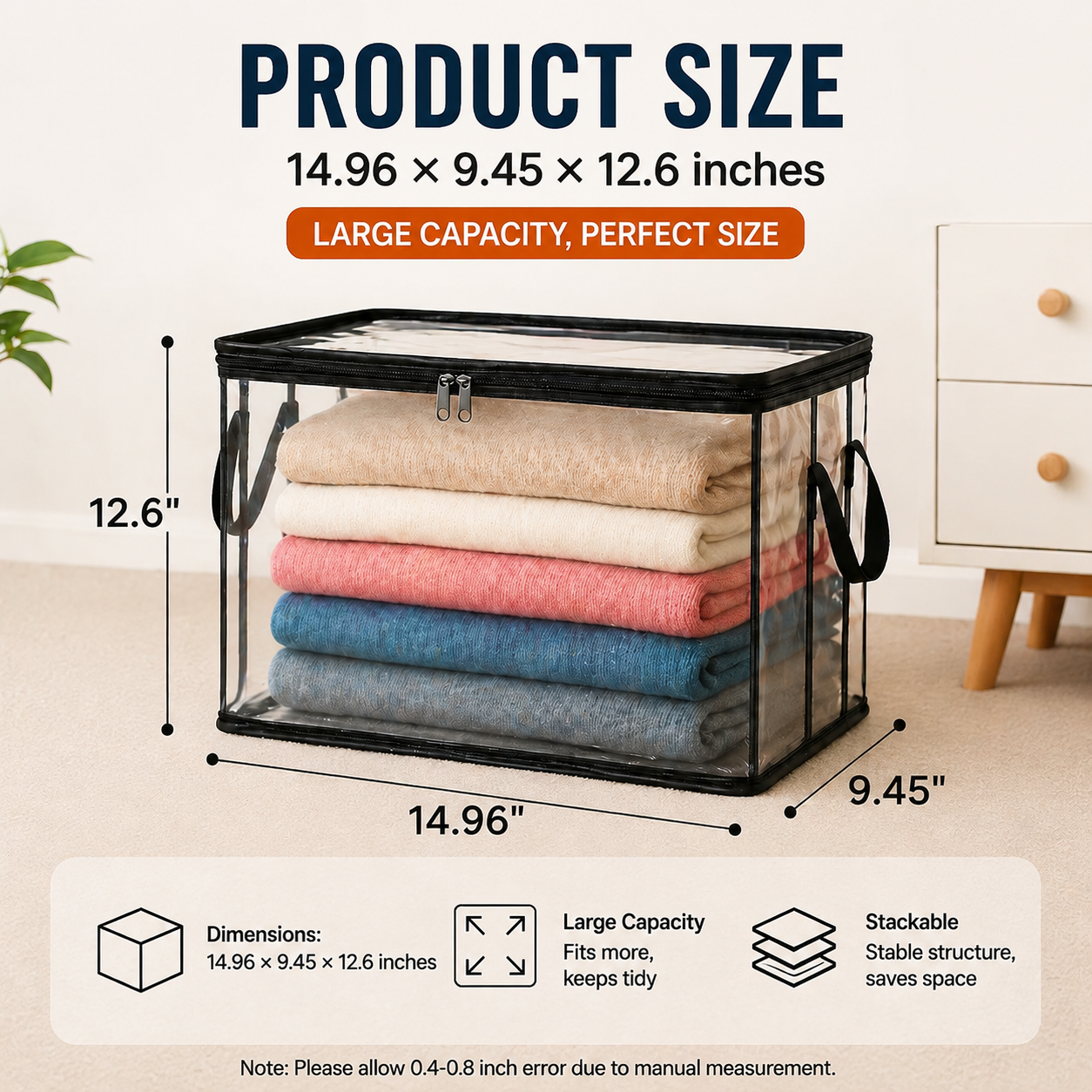 📦MAVONIQUECOSH®Large Heavy-Duty Thick Plastic Clear Storage