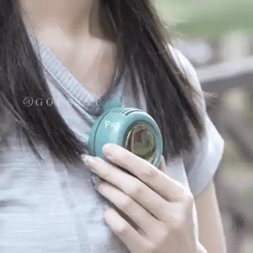 Mini Bladeless Fan✨. Portable, rechargeable, and silent. Features 3 adjustable speeds, a rotating body, and versatile use as a handheld, waist-mounted, or phone cooling fan. Ideal for outdoor travel,Perfect Gift