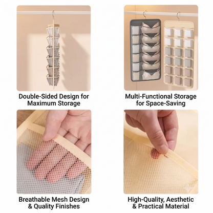 Space-Saving Hanging Closet Organizer for Intimates