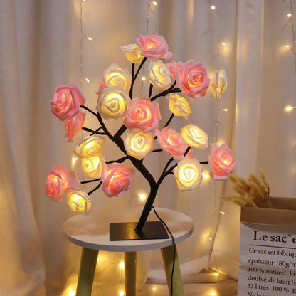 MAVONIQUECOSH®The Midnight Garden: Handcrafted LED Rose Bonsai (The Ultimate Mood-Setter)