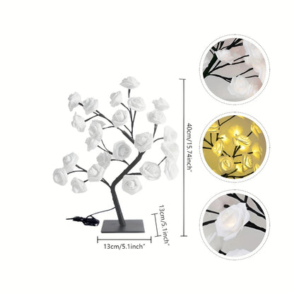MAVONIQUECOSH®The Midnight Garden: Handcrafted LED Rose Bonsai (The Ultimate Mood-Setter)