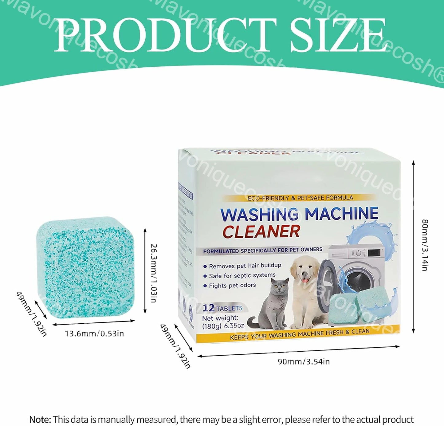 Mavoniquecosh® 🔥Eco-Friendly Washing Machine Cleaner Fights Pet Odors & Hair Build-Up for Fresh Clean Machines(12 Tables/Box)