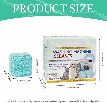 Mavoniquecosh® 🔥Eco-Friendly Washing Machine Cleaner Fights Pet Odors & Hair Build-Up for Fresh Clean Machines(12 Tables/Box)