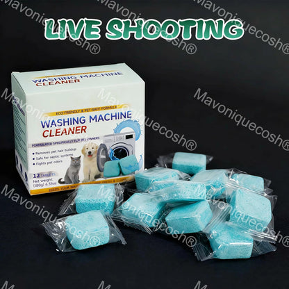 Mavoniquecosh® 🔥Eco-Friendly Washing Machine Cleaner Fights Pet Odors & Hair Build-Up for Fresh Clean Machines(12 Tables/Box)