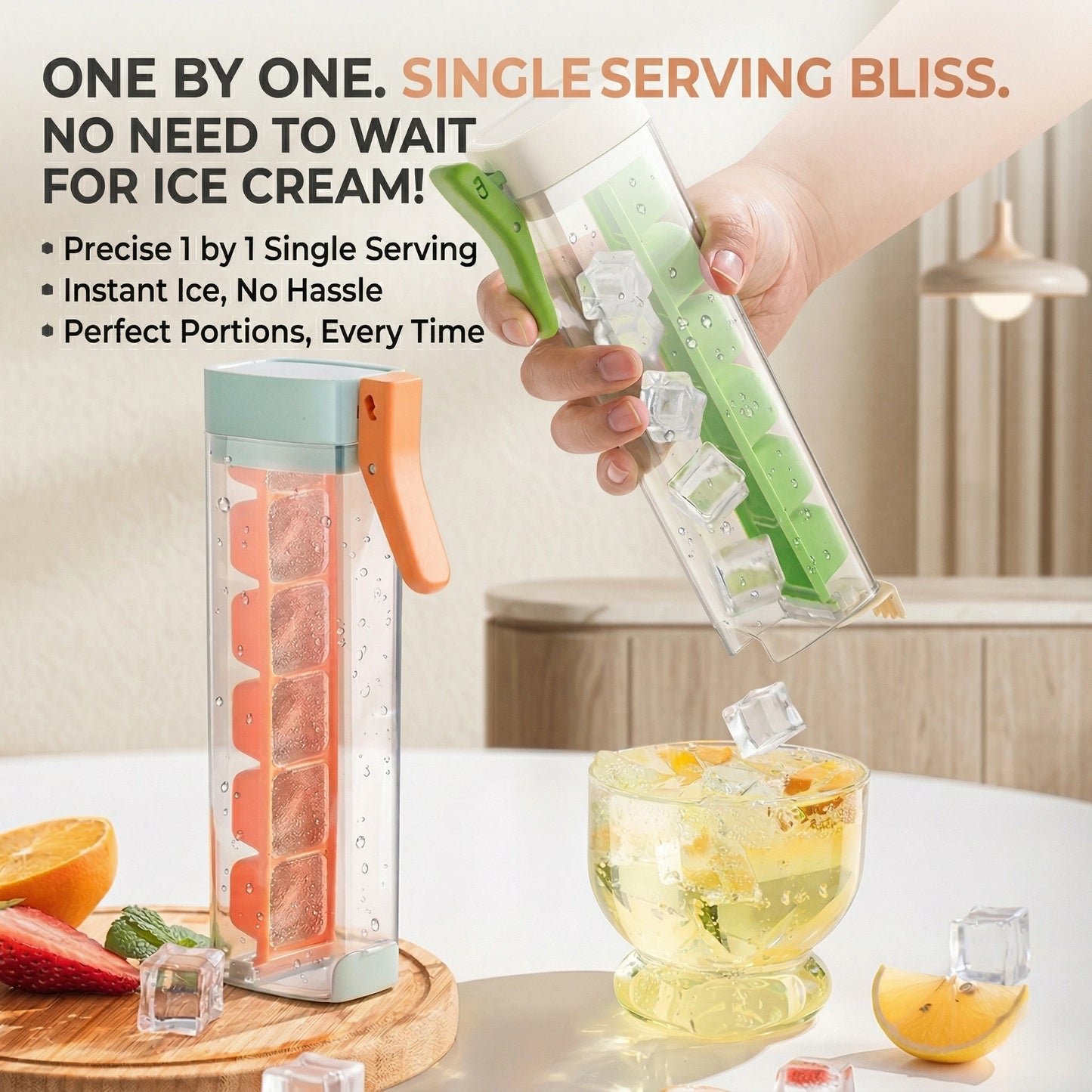 Mavoniquecosh®6 Ice Cubes in 1 Second. Zero Twist, Zero Mess.