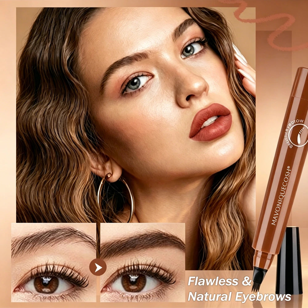 ✨Mavoniquecosh®Instant Microblade-Effect Pen: 24H Waterproof 4-Tip Brows & Beard Filler