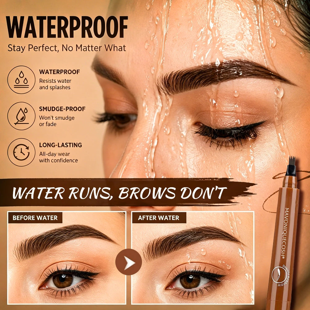 ✨Mavoniquecosh®Instant Microblade-Effect Pen: 24H Waterproof 4-Tip Brows & Beard Filler