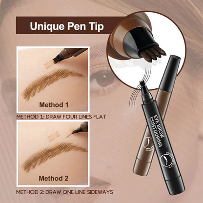 Mavoniquecosh®Instant Microblade-Effect Pen: 24H Waterproof 4-Tip Brows & Beard Filler