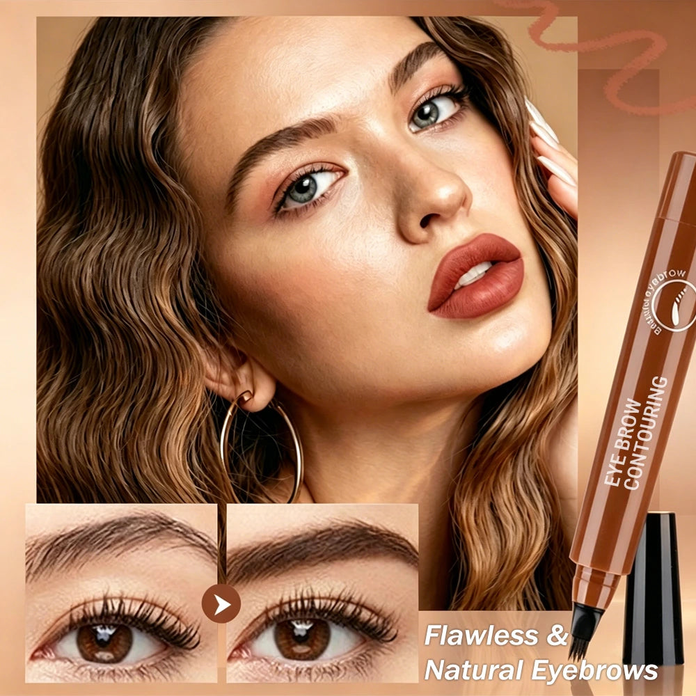 Mavoniquecosh®Instant Microblade-Effect Pen: 24H Waterproof 4-Tip Brows & Beard Filler