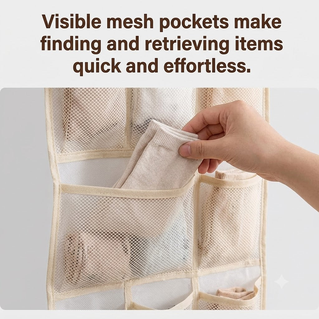 Space-Saving Hanging Closet Organizer for Intimates