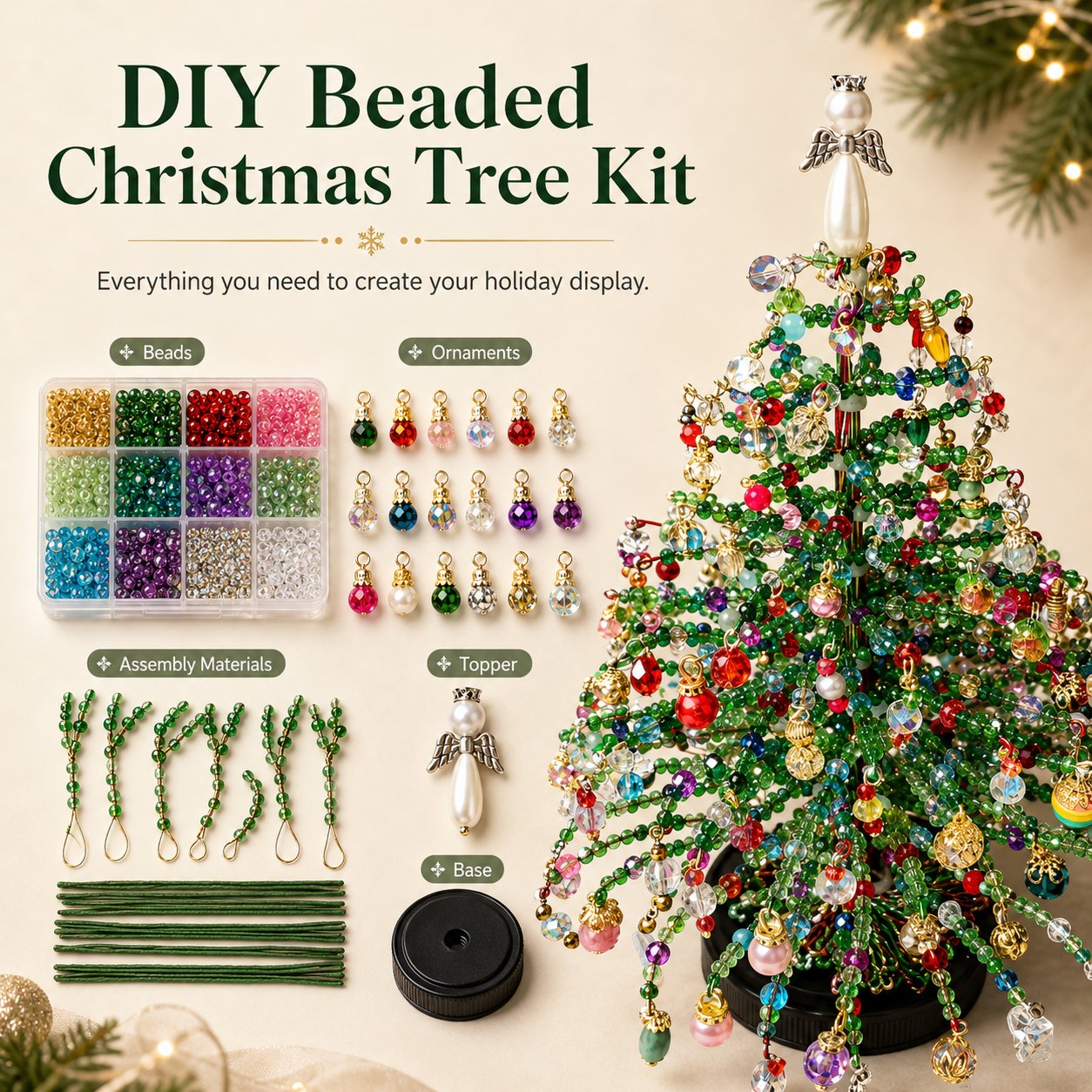 🎄🔥Last Day 49% OFF✨ DIY Beaded Christmas Tree Kit🎅