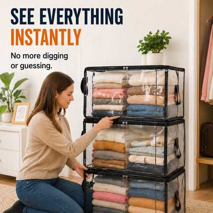 📦MAVONIQUECOSH®Large Heavy-Duty Thick Plastic Clear Storage