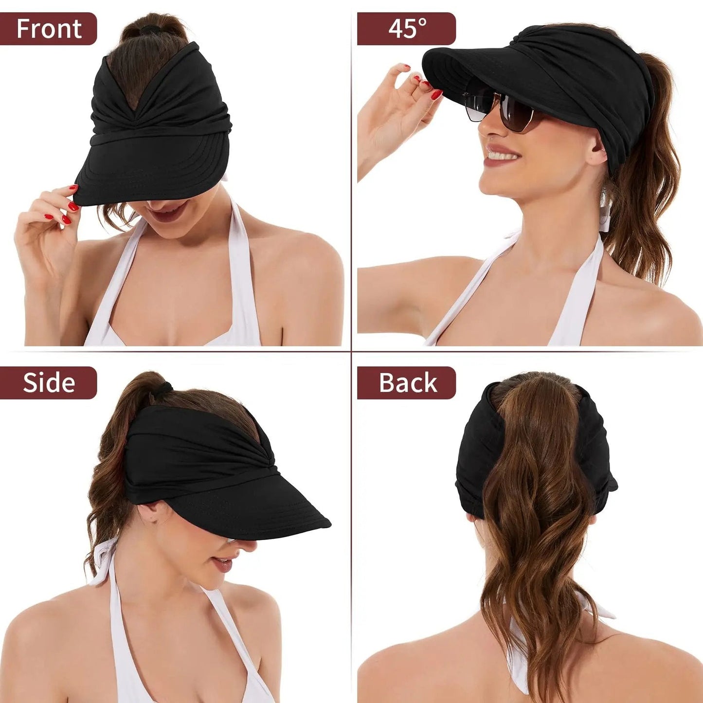 🔥Last Day 50% OFF -UPF 50+ Sun Visor Ponytail Hat