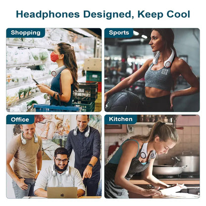 MAVONIQUECOSH®Portable Neck Fan, Bladeless Wearable Personal Fan, Hands-Free Cooling for Outdoor & Office