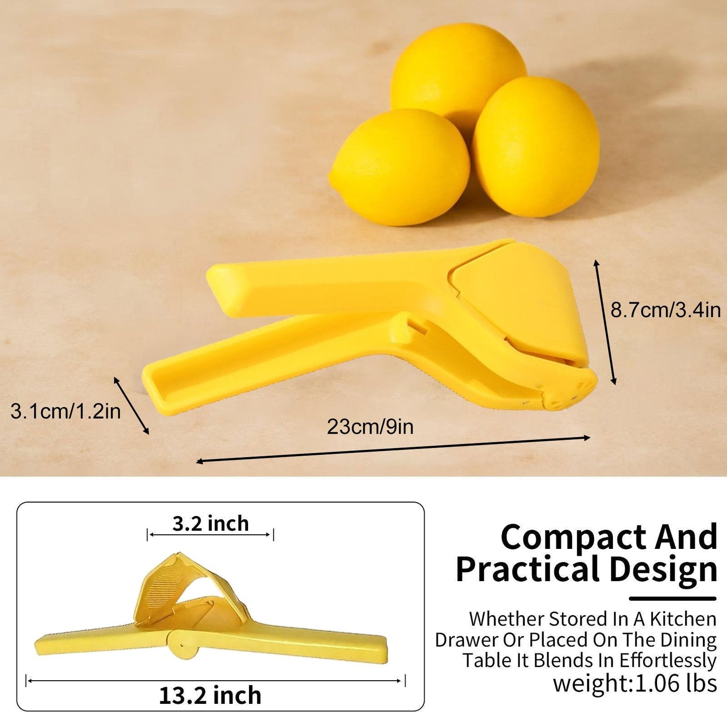 MAVONIQUECOSH®Universal Fruit Press & Squeezer, ✨Food-Grade PP (BPA-Free), ✅Dishwasher Safe