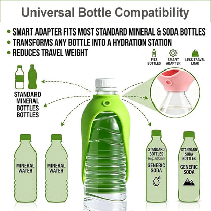 Portable Dog Water Bottle Adapter, Leak-Proof Pet Water Drinking Spout