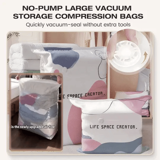 No-Pump Large Vacuum Storage Compression Bags