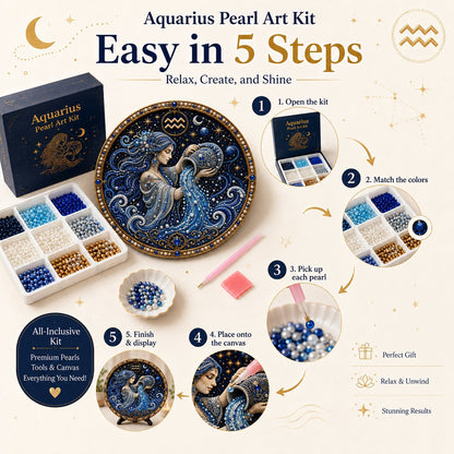🔥 LAST DAY 49% OFF – ✨ Premium 3D Pearl 12 Zodiac Signs Art Kit ♈🌙💎