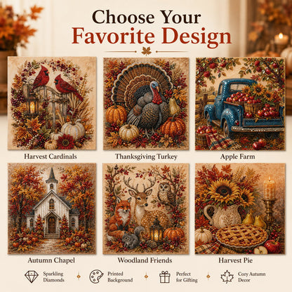 🍂 LAST DAY 49% OFF – Premium 3D Pearl Autumn & Thanksgiving Diamond Painting Art Kit  🍁🦃💎