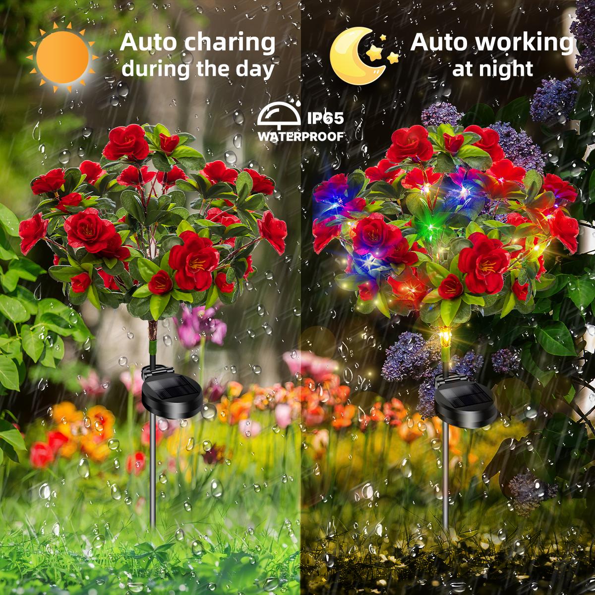Mavoniquecosh®☀️🌹Solar Rhododendron – Realistic LED Garden Glow (Waterproof & Zero Energy)
