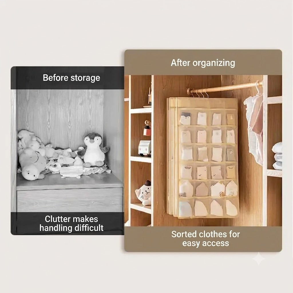 Space-Saving Hanging Closet Organizer for Intimates