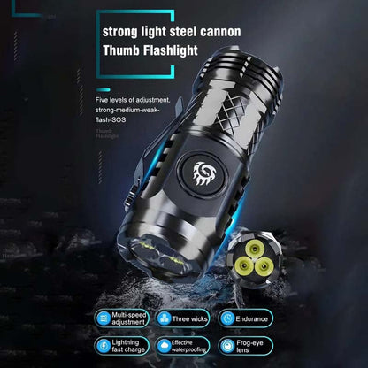 🔥🔥48%OFF NOW！Three-eyed Monster Mini Flash Super Power Flashlight