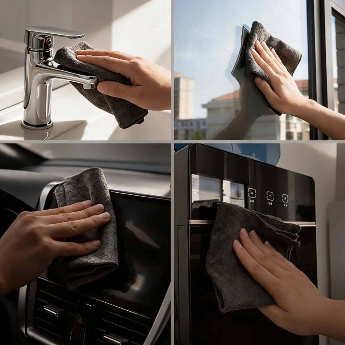 🔥MAVONIQUECOSH®Thickened Magic Microfiber Cleaning Cloths - Professional Streak-Free & Chemical-Free Shine