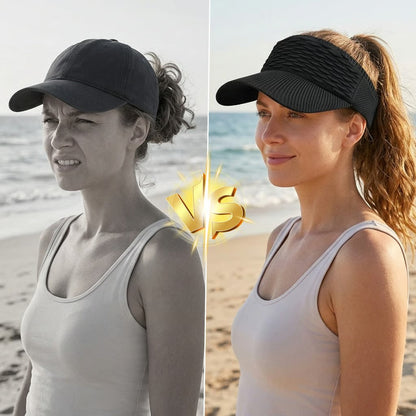2-Pack Women's High Ponytail Sun Visor Hats