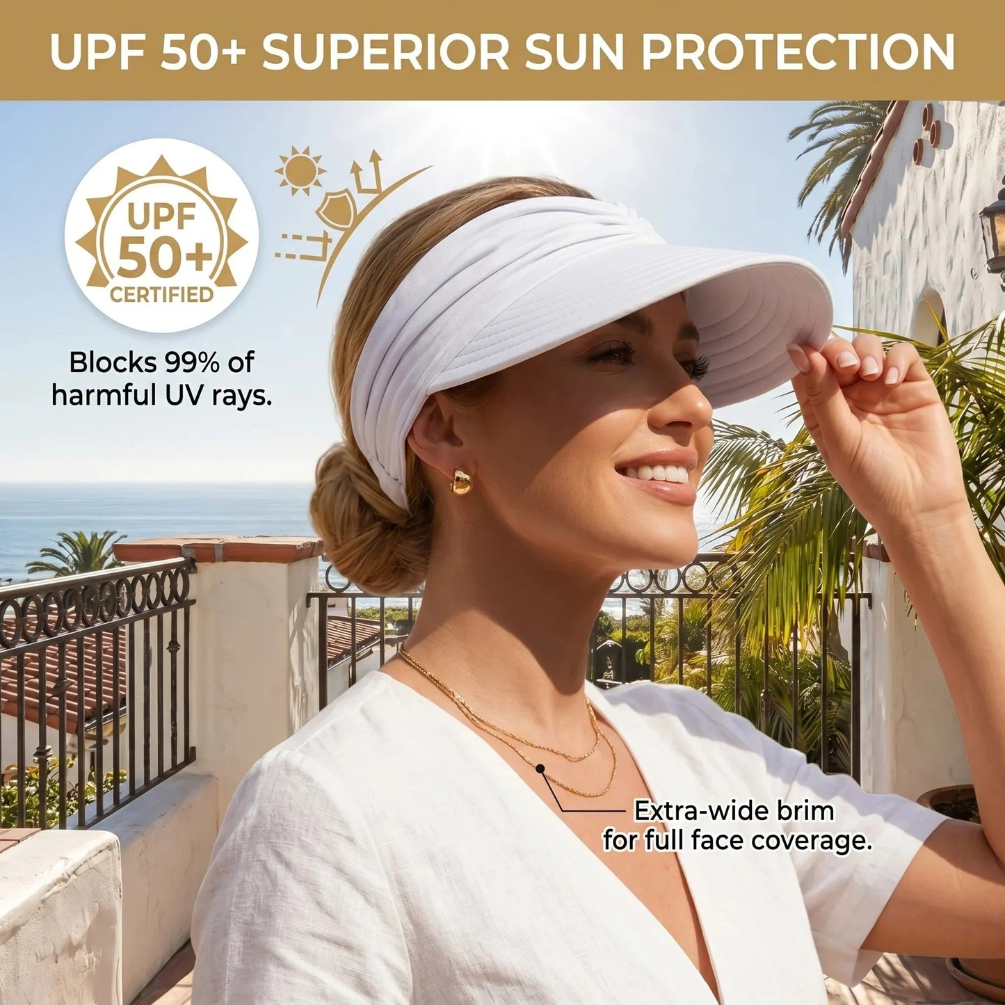 🔥Last Day 50% OFF -UPF 50+ Sun Visor Ponytail Hat