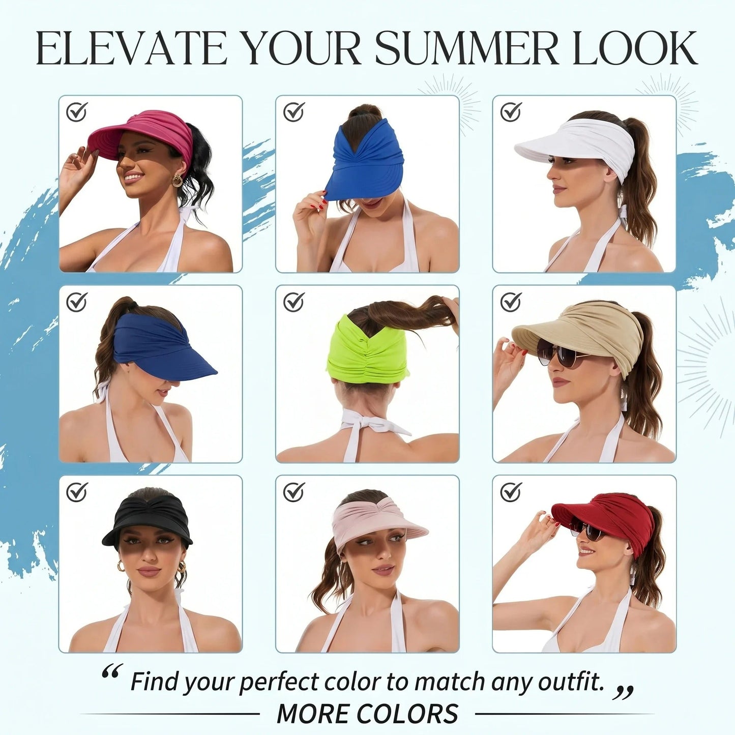 🔥Last Day 50% OFF -UPF 50+ Sun Visor Ponytail Hat
