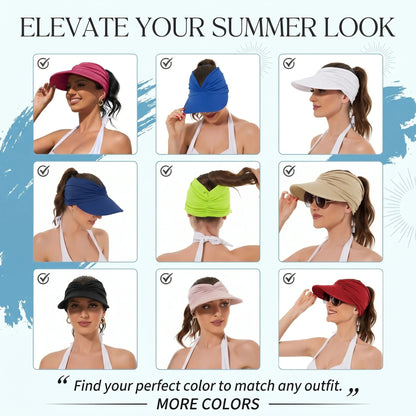 🔥Last Day 50% OFF -UPF 50+ Sun Visor Ponytail Hat