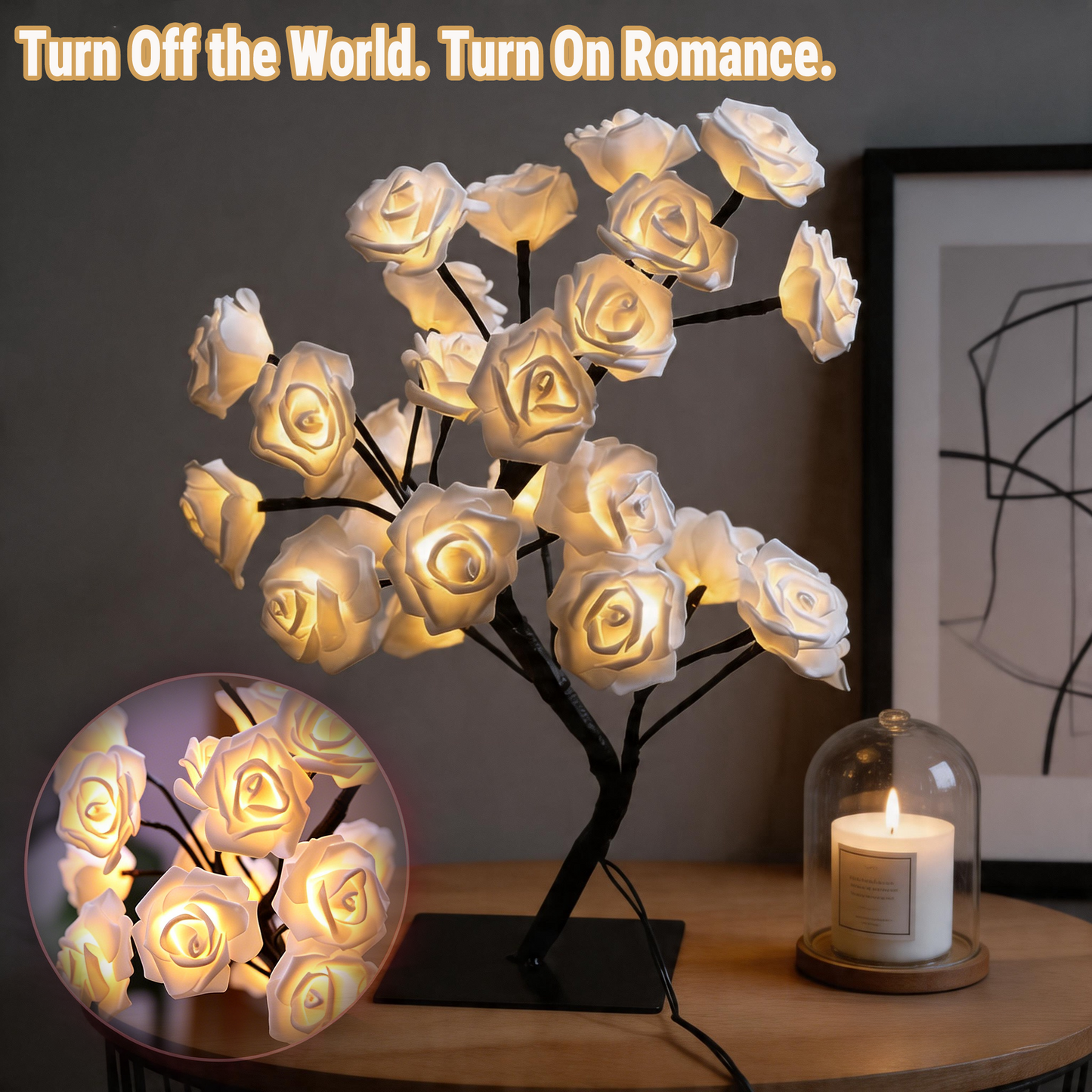 MAVONIQUECOSH®The Midnight Garden: Handcrafted LED Rose Bonsai (The Ultimate Mood-Setter)
