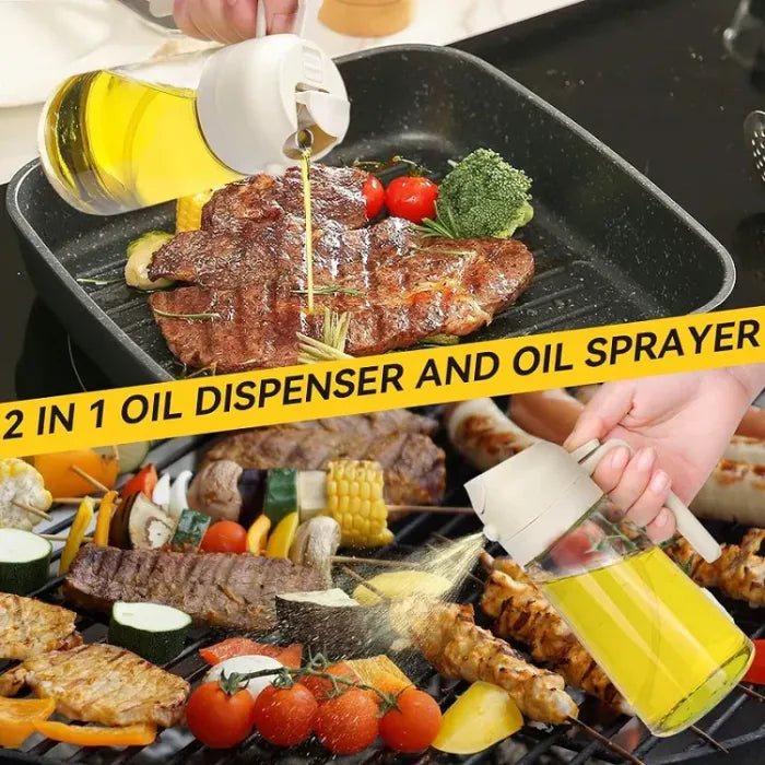 All-in-One Spray & Pour Dispenser — Store Oil, Vinegar & Soy Sauce Effortlessly! 🥗✨ (JG)
