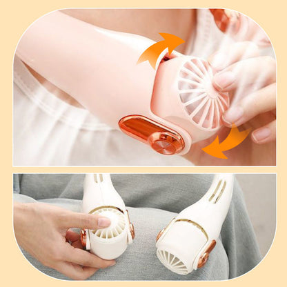 🥳💨 50% OFF!🍃  Portable Neck Fan - 3-Sec Instant Cooling, 360° Rotating Head, 3-Speed Airflow 😎🌬️