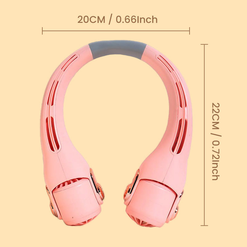 🥳💨 50% OFF!🍃  Portable Neck Fan - 3-Sec Instant Cooling, 360° Rotating Head, 3-Speed Airflow 😎🌬️