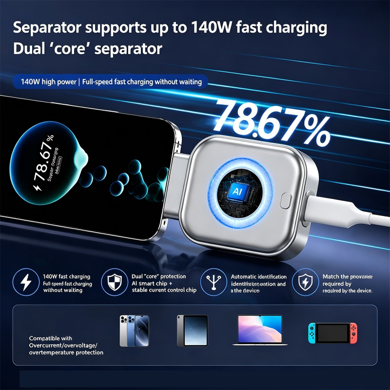 🥳2026 HOT SALE🥳💞50K+ SOLD!⚡Auto Power-Off Fast Charging Adapter